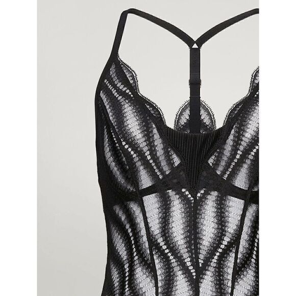 NWT Wolford Esmeralda String Body Black 6 C-cup - Picture 6 of 16